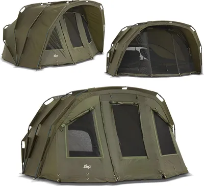 Zdjęcie produktu dla Namiot wędkarski Lucx Tiger Bivvy dla 1–3 osób – wodoodporny namiot karpiowy z wyjmowaną podłogą, słup wody 10 000 mm