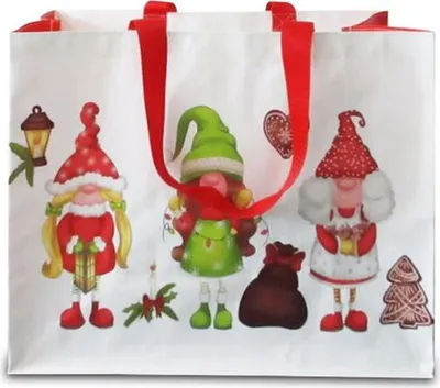 Immagine prodotto di Borsa Spesa Elfi Natalizi 43X37X21,5 Cm