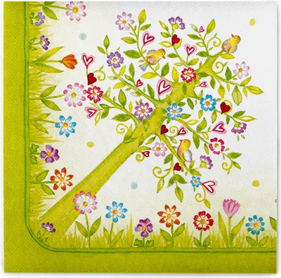Produktbild von Airlaid Serviette Insa, 40 x 40 cm, 50 Stück - Mank - Floral Frühling Sommerwiese
