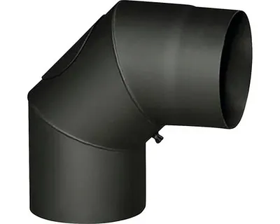 Obrázok produktu pre Dymové koleno Ø125/90° 1,5 mm s čističom