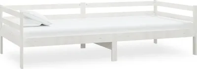 Image de vidaXL Lit de jour blanc pin massif 90x200 cm