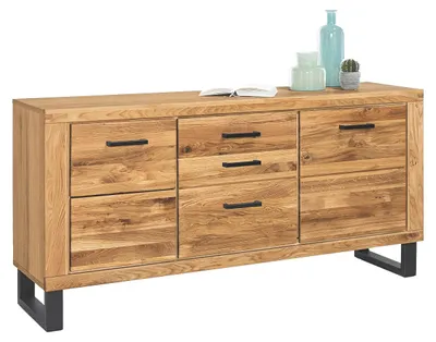 Produktbild von Sideboard Kommode Anrichte Schublade Wildeiche teilmassiv geölt Tiara 158 cm