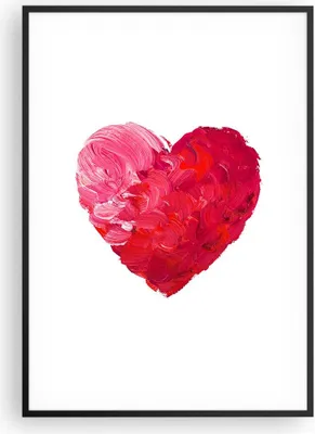 Produktbild von Gerahmtes Poster - Schwarzer Rahmen - Rot Herz Aquarell - 70x100 cm - Wand Bild - Wanddeko - Wandbilder - Kunstposter - Wandposter - Bilderrahmen - Bilder - Kunstdruck - Wandbild - P2BPA70x100-4158