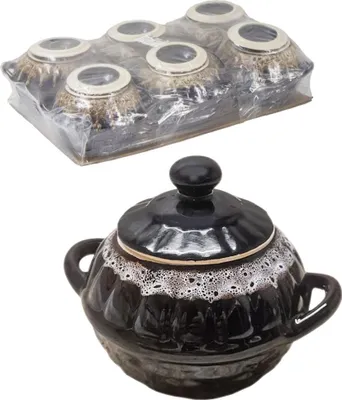 Produktbild von Keramiktopf Set Körbchen 6St je 0,6L Auflaufform Schaum