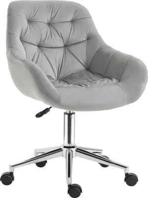 Produktbild von Ergonomischer Drehstuhl mit verstellbarer H?he und Rollen, Samtbezug, 59 x 58 x 80šC90 cm, grau