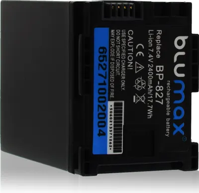Produktbild von Blumax Akku passend für Canon BP-827, BP-819, BP-820, BP-828 2400 mAh (7,4V)