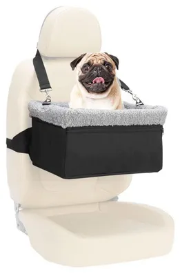 Produktbild von Hundeerhöhung für kleine Hunde & Katzen, erhöht, mit Metallrahmen, bis 20 lbs, Schwarz-Grau