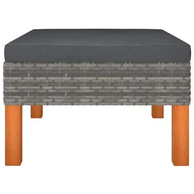 Produktbild von "SALE 2026" Fußbank Poly Rattan und Eukalyptus Massivholz - Gartensofas DEMöbel819893