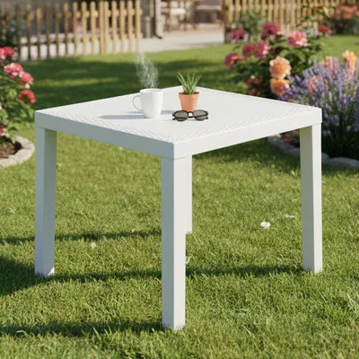 Immagine prodotto di Cobbtown - Tavolo da Esterno, 78x65x72h cm Bianco, 4 Posti Italy
