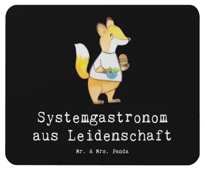 Produktbild von Mr. & Mrs. Panda Mauspad Systemgastronom Leidenschaft - Schwarz - Geschenk, Mouse Pad, computer, Mousepad, mausteppich, laptop