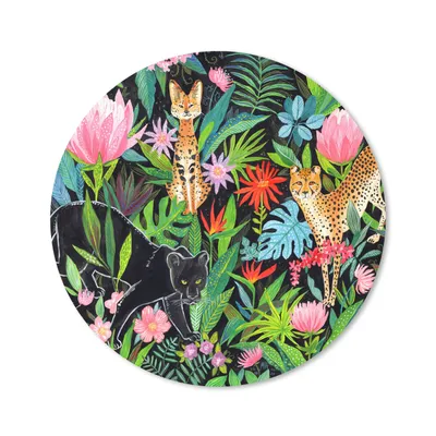 Produktbild von MuchoWow® Mauspad Mousepad Dschungel - Tiere - Blätter - Blumen 30x30 cm - Mousepads - Maus Mat - Pad - Mausunterlage - Tischunterlage - Schreibtischmatten
