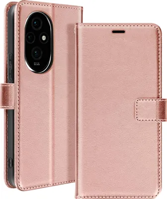 Produktbild von Mayaxess, Honor 200 Wallet Case Standfunktion mit Handschlaufe, Champagnerrosa