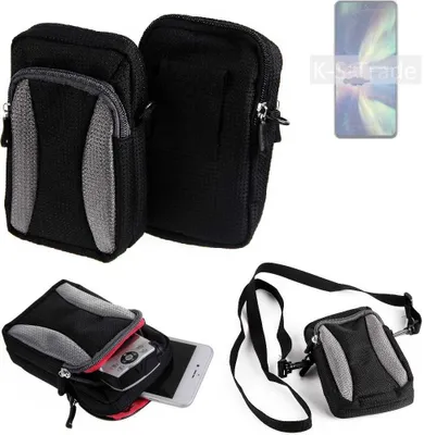 Produktbild von K-S-Trade Holster Schutz Hülle kompatibel mit ZTE Blade V40s Handy Hülle Gürteltasche Umhängetasche mit Zusatzfach schwarz