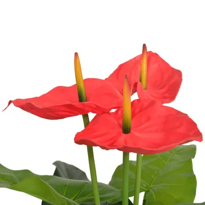 Immagine prodotto di Anturium Pianta Artificiale con Vaso 90 cm Rosso e Giallo