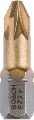 Produktbild von Bosch 2 607 001 593, 3 Stück(e), Pozidriv, PZ2, 25 mm, 25,4 / 4 mm (1 / 4"), Hexagonal