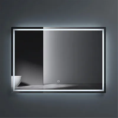 Produktbild von dopporo Badspiegel mit Beleuchtung 100x60cm LED Badezimmerspiegel Wandspiegel dimmbar mit Touch Bedienung Beschlagfrei LED-Spiegel-02