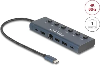 Image de DELOCK USB Type-C Dockingstation 4K 90W mit Schalter