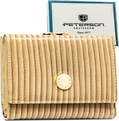 Obrázek produktu pro Peterson dámská peněženka RFID bežová přírodní a ekologická kůže 12,5x9 cm