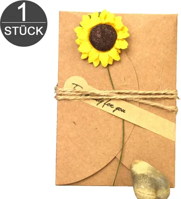 Produktbild von wortek Grußkarte Retro Glückwunschkarte Dankeskarte Jeder Anlass DIY Kraftpapier zum Selbst Gestalten 17,5x11cm