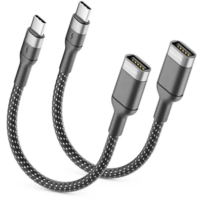 Produktbild von deleyCON USB-C auf USB-A Adapter 2.0 OTG Typ-C auf A-Buchse, 2 Stück