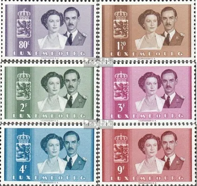 Produktbild von Briefmarken Luxemburg 1953 Mi 505-510 (kompl.Ausg.) postfrisch Hochzeit