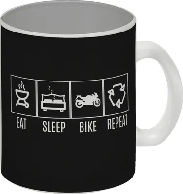 Produktbild von Eat, sleep, BIKE, repeat Glas Tasse Auf der Suche nach einem ausgefallen