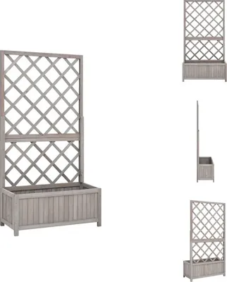 Obrázek produktu pro vidaXL Zahradní mříž s květináčem šedá 70x30x135 cm jedlové dřevo - Květináče a květináče