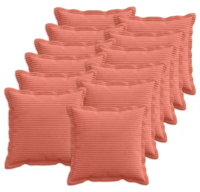 Image de vidaXL, housses de coussin, 12 pièces, HOUTEN, rouge-orange, 45 x 45 cm, cord
