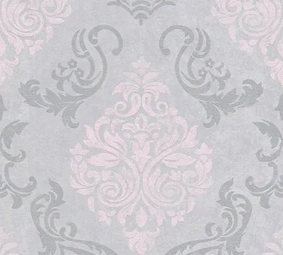 Produktbild von Profhome 953726-GU Barock Vliestapete Metallic Effekt grau silber rosa 5,33 m2