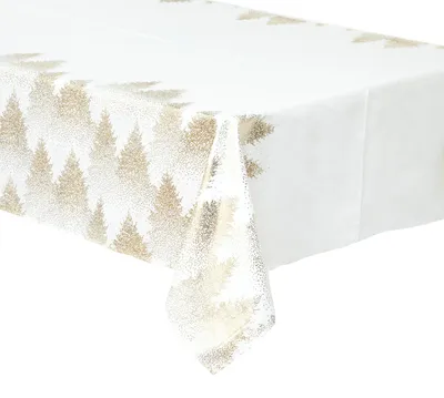 Obrázek produktu pro Ubrus s vánočním motivem Zlaté stromky, 140 x 240 cm