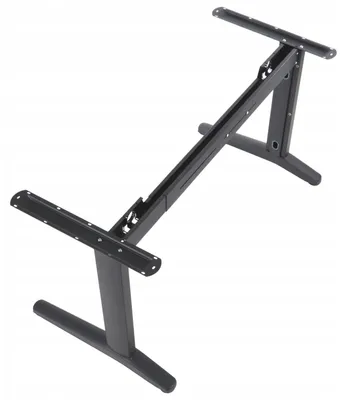 Immagine prodotto di Struttura in metallo per scrivania o tavolo (STL), lunghezza regolabile, gambe regolabili, altezza 72,5 cm, nero