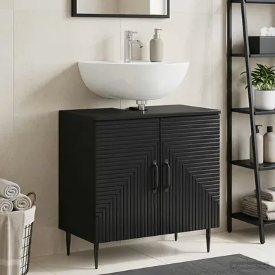 Obrázek produktu pro Maison Exclusive – Skříňka pod umyvadlo HAARLEM, černá, 59,5 x 31,5 x 59 cm