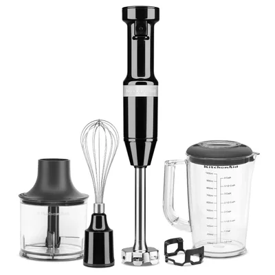 Produktbild von KitchenAid 5KHBV83EOB Stabmixer mit Zubehör Onyx schwarz Factory Serviced