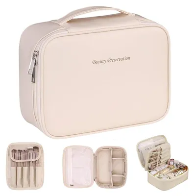 Image de Grande trousse de cosmétiques pour femmes, avec compartiment pour les pinceaux de maquillage