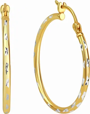 Produktbild von Zeeme Basic Ohrringe Silber 925 vergoldet diamantiert 30mm Durchmesser