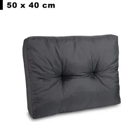 Produktbild von Rückenkissen 50 x 40 cm Polster | Wasserdichte Loungekissen RATTAN: Dunkelgrau