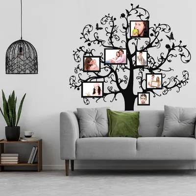 Productafbeelding van Decords Wandsticker – Stamboom met fotolijsten, 61 x 58 cm