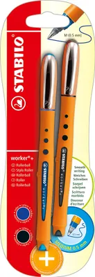 Produktbild von Tintenroller - STABILO worker+ - medium - 2er Pack - blau, schwarz