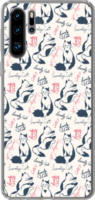 Produktbild von MuchoWow® Handyhülle Schutzhülle Hülle für Telefoonhoesje Huawei P30 Pro Muster - Katze - Zitat - Rosa - Mädchen - Kinder - Kinder Silikon Softcase Handy Hülle - Schutzdeckel