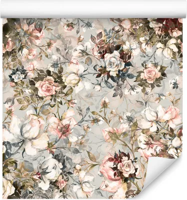 Produktbild von 10m VLIES TAPETE Rolle Blumen Rosen Blätter Natur Pflanzen XXL