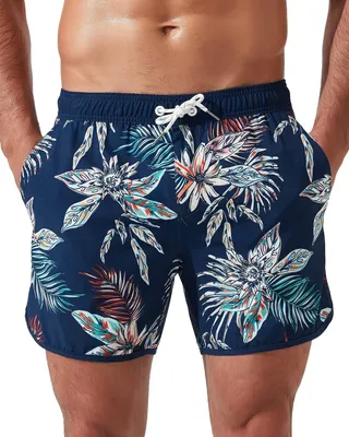 Immagine prodotto di Costumi da bagno da uomo 2-in-1, stile vintage, ad asciugatura rapida