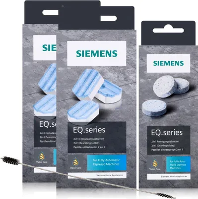 Produktbild von Siemens EQ.series Pflegeset Entkalker TZ80002A & Reinigungstabletten TZ80001A