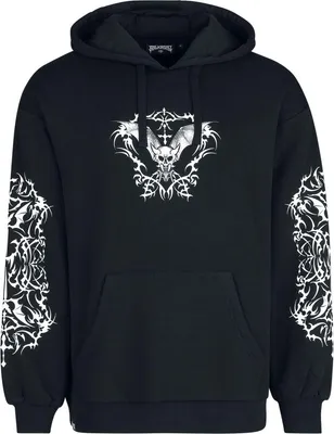 Produktbild von Gothicana by EMP Herren schwarzer Kapuzenpullover mit Allover-Siebdruck XXL