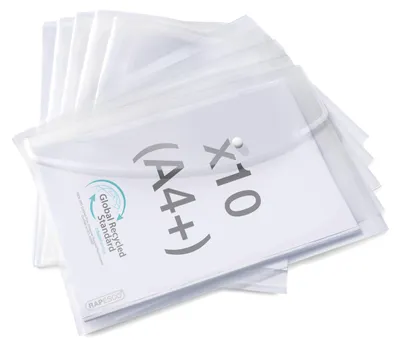 Produktbild von Rapesco 1816 ECO Recycelte Dokumentenmappe mit Druckknopf, A4, 10 Stück