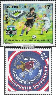Produktbild von Briefmarken Österreich 1999 Mi 2278,2279 (kompl.Ausg.) postfrisch Fußballmeister 1998