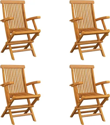 Immagine prodotto di vidaXL Sedie da giardino pieghevoli 4 pz. Legno massiccio di teak