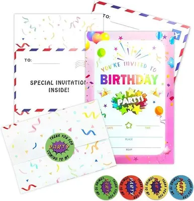 Produktbild von Famanu Einladungskarten Kindergeburtstag mit Umschlägen - 20 Stück
