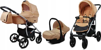 Obrázok produktu pre BabyLux® Qbaro | Kočík 3v1 Set | Béžová farba | Kombinovaný kočík | Set kočík + dieťa