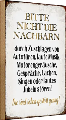 Produktbild von Holzschild Spruch 20x30cm bitte nicht die Nachbarn stören