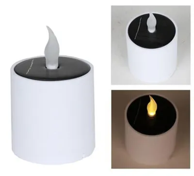 Image de Bougie LED vacillante Bougie solaire Bougie de jardin Déco blanc chaud 7,5x11,5cm